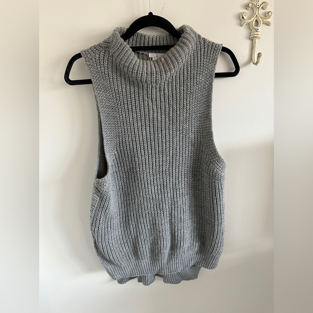 Gray sweater vest